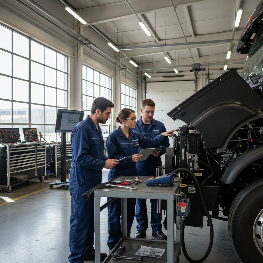 Truck repair workshop